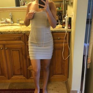 Tan/silver bodycon dress size S